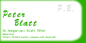 peter blatt business card